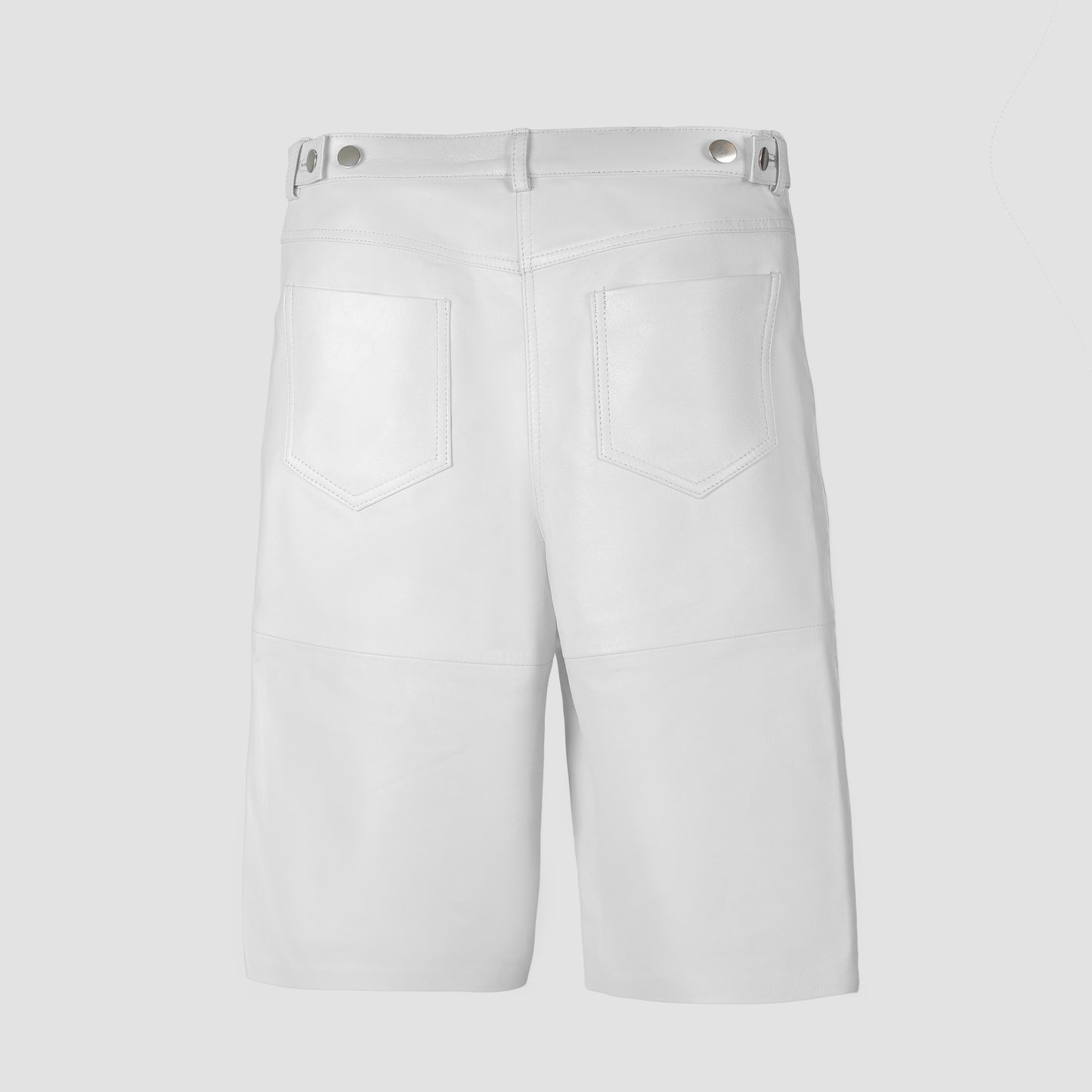 Callie Leather Bermuda Shorts White