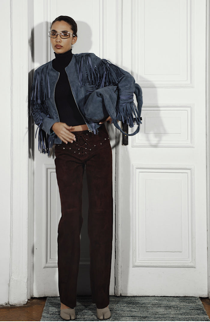 Aurora Suede Jacket Blue