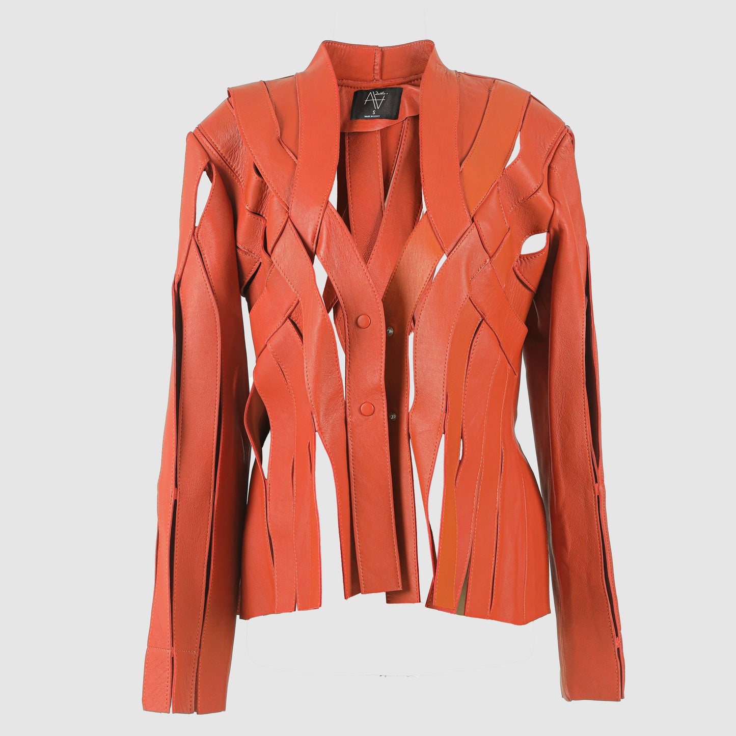 Brianna Leather Jacket Orange
