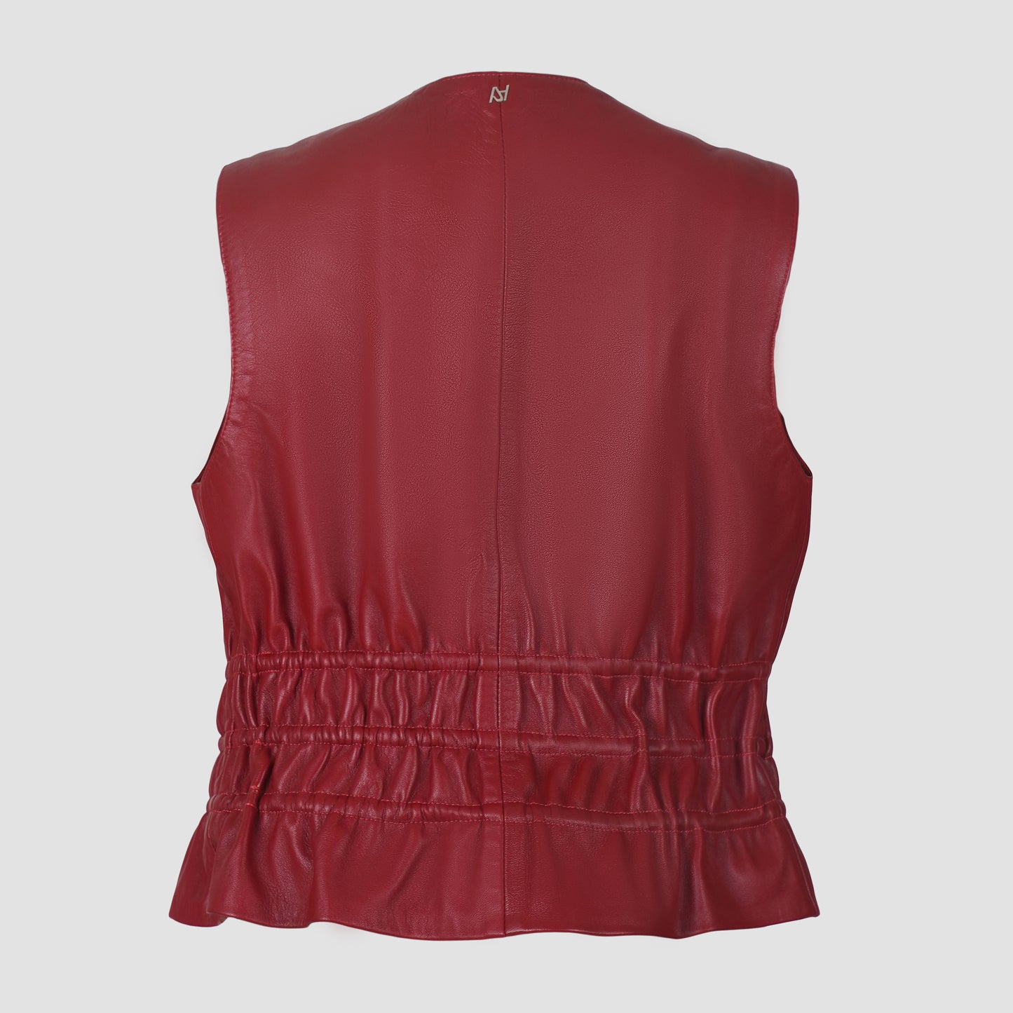 Tyler Leather Vest Red