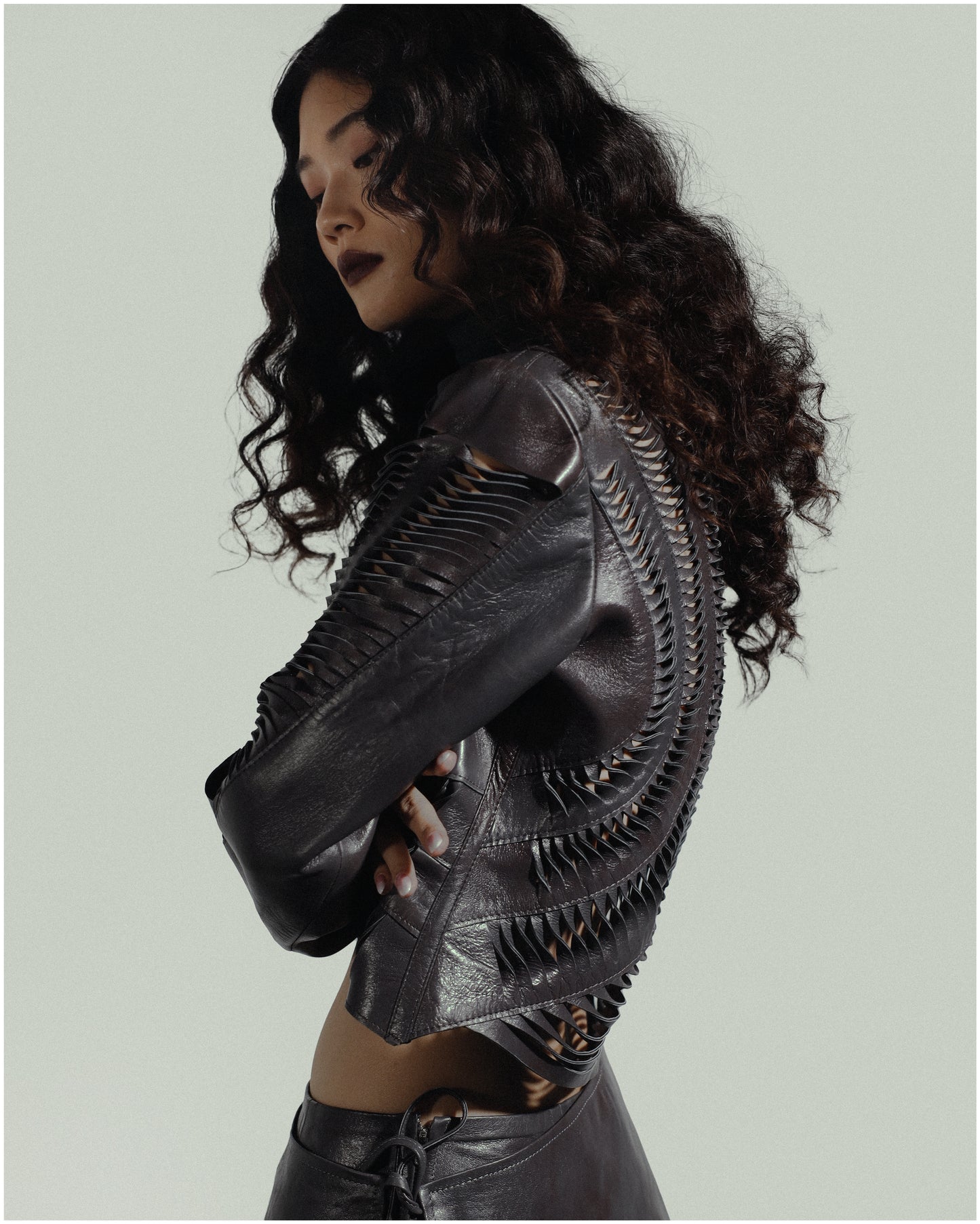 Kiara Leather Jacket Pewter