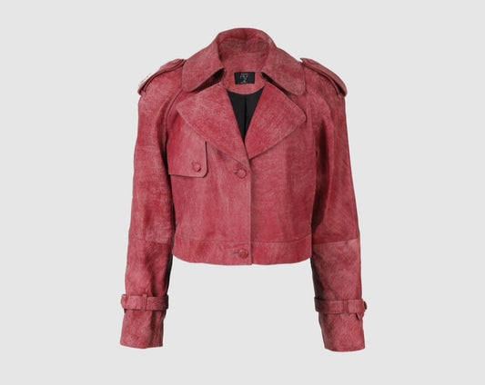 Audax Leather Jacket Washed Red
