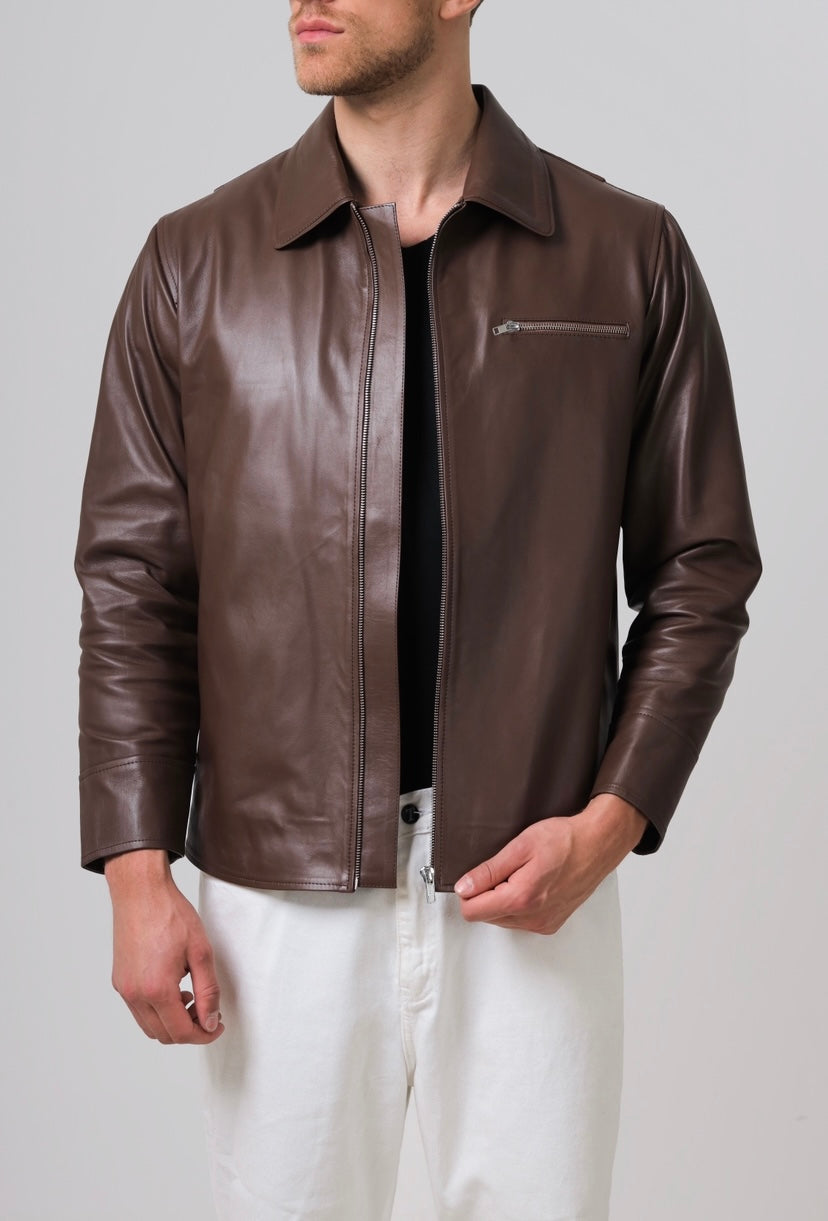 Emerson Leather Jacket Brown