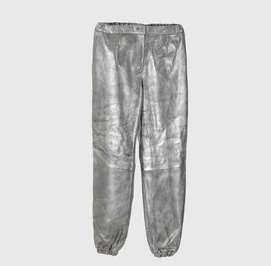 Tempest Cargo Leather Pants Washed Silver