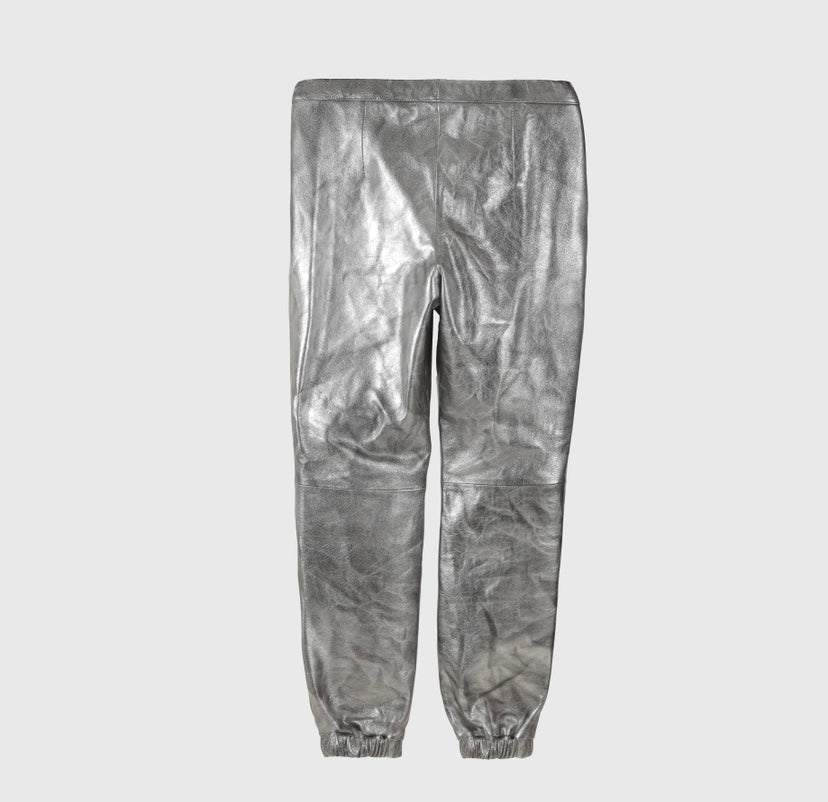 Tempest Cargo Leather Pants Washed Silver
