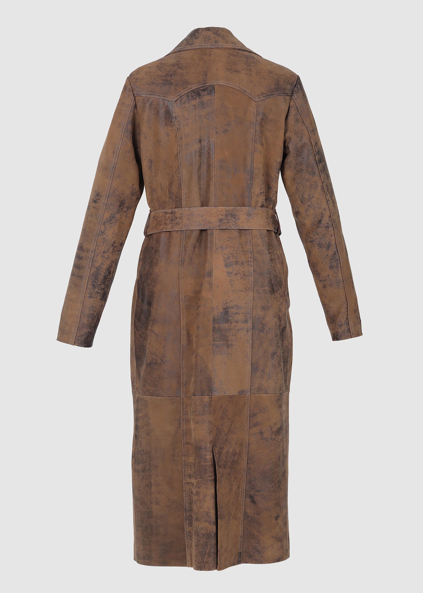 Zinnia Leather Coat Washed Brown