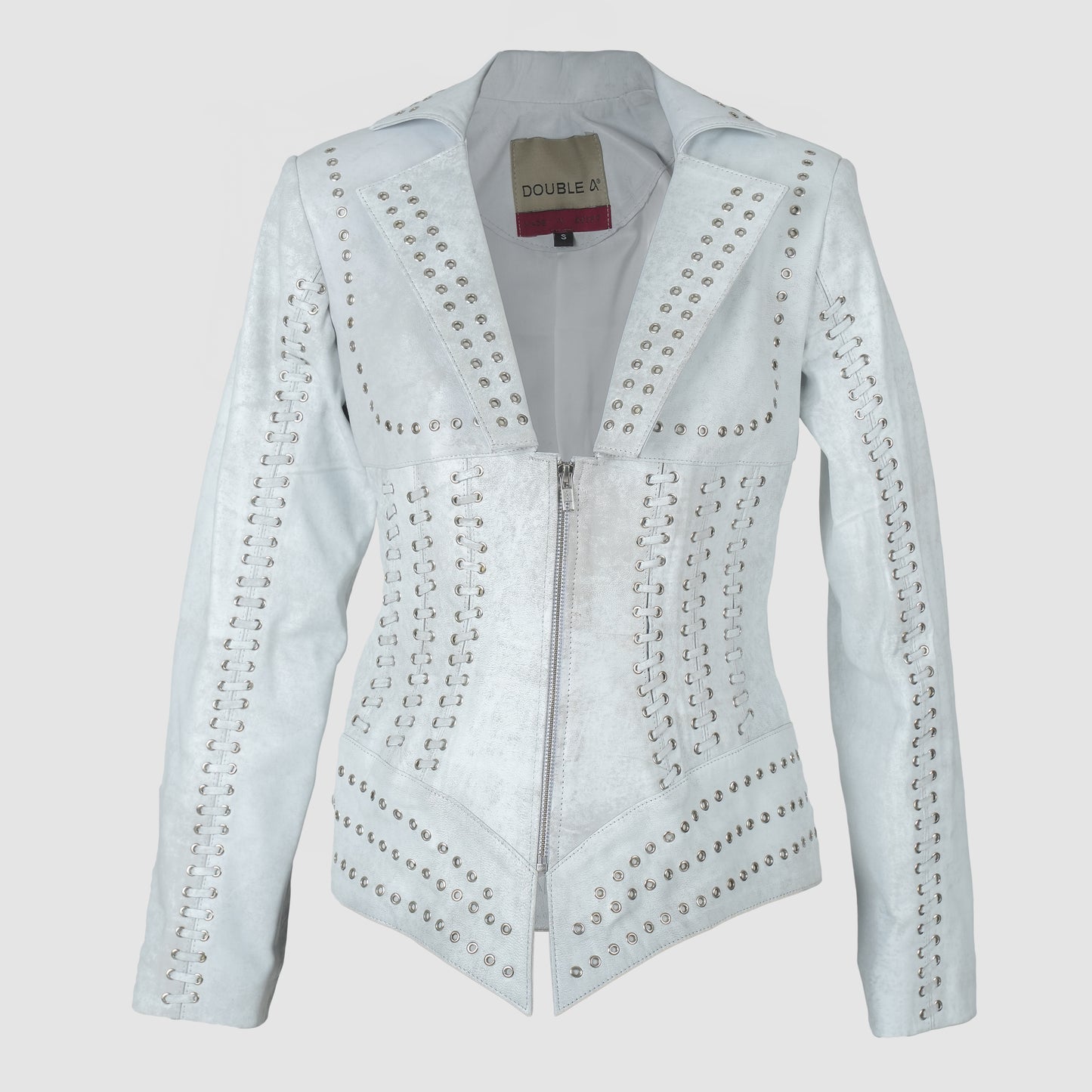 Kayla Leather Jacket Washed White
