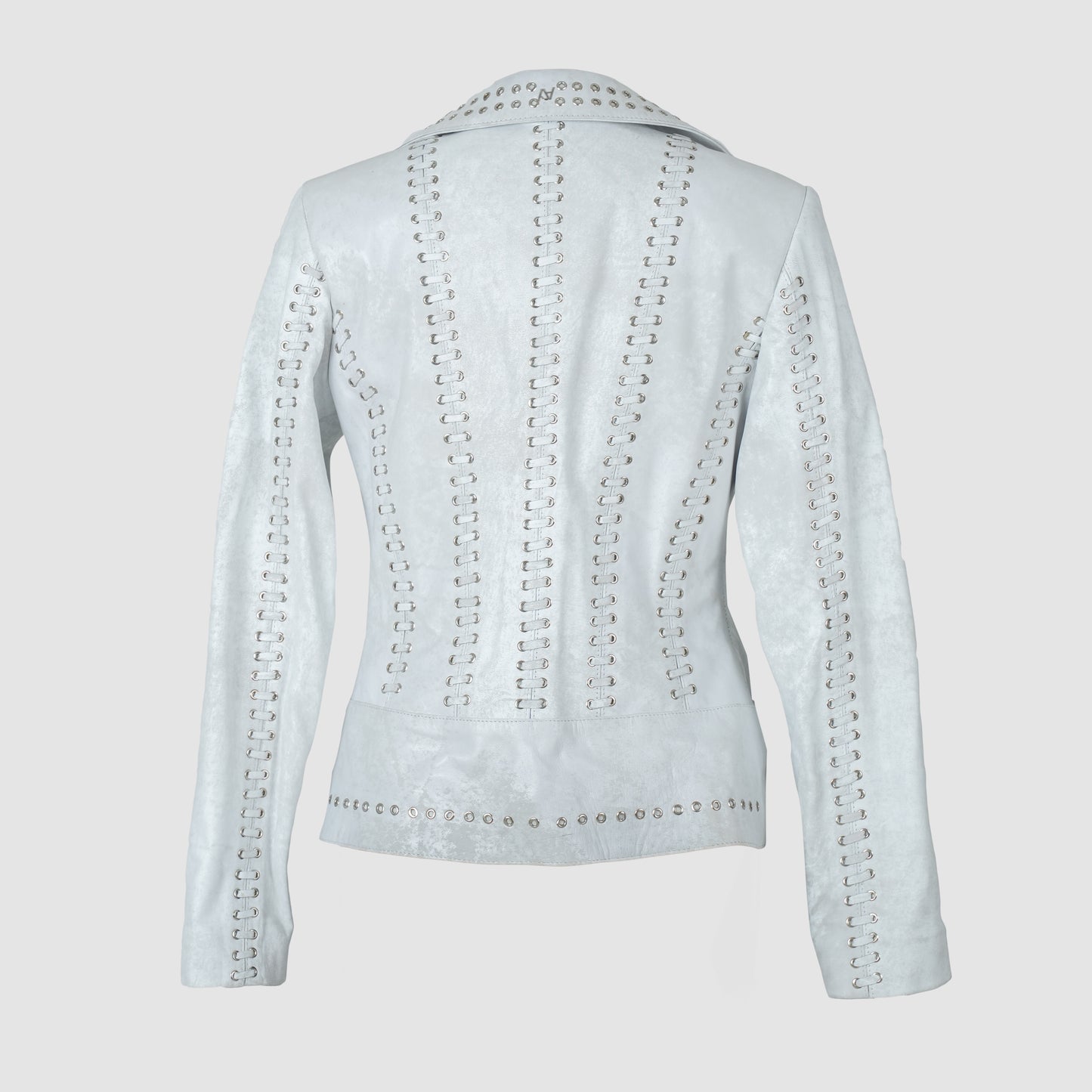 Kayla Leather Jacket Washed White