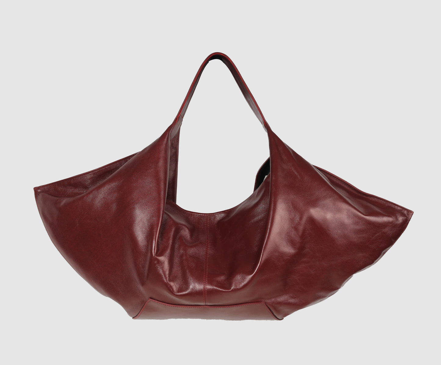 Ophelia Oversized Leather Bag Burgundy
