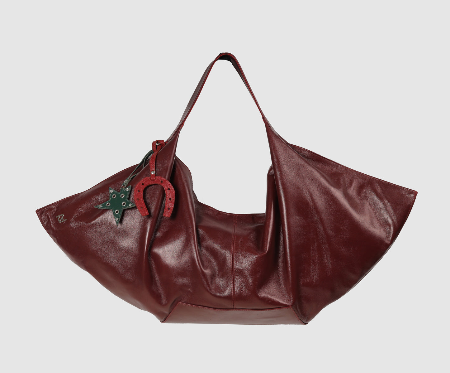 Ophelia Oversized Leather Bag Burgundy