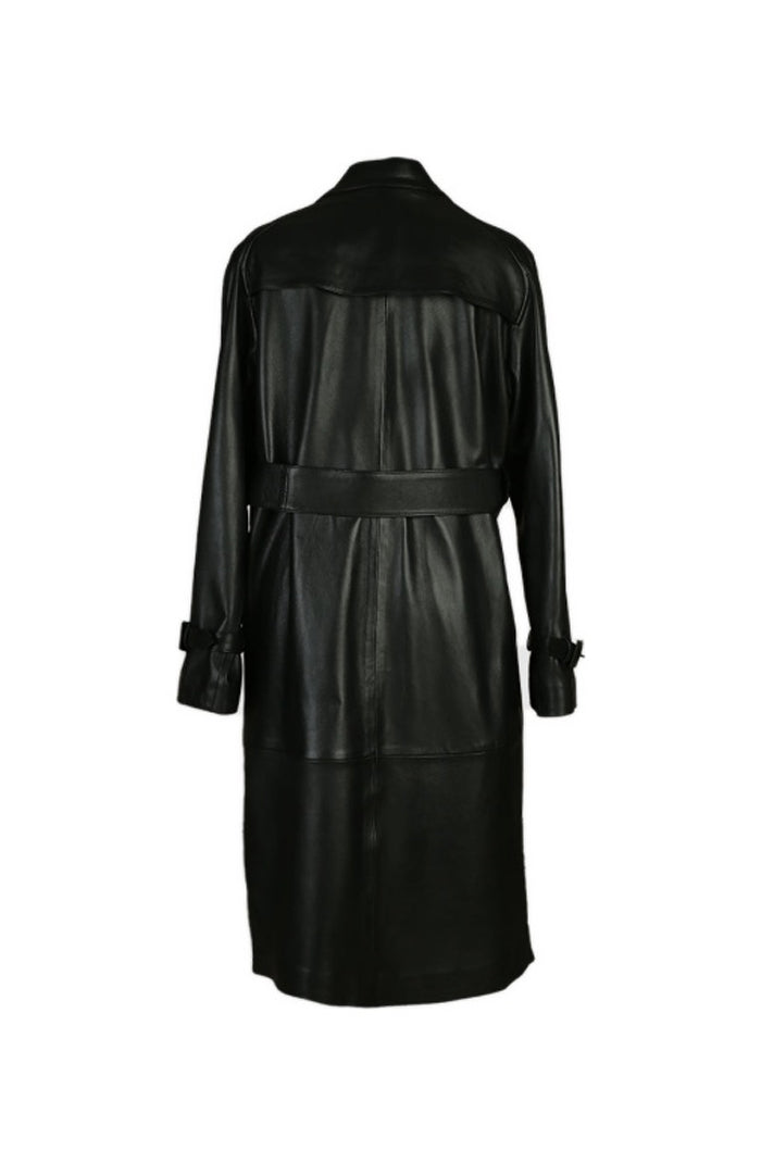 Dahlia Leather Coat Black