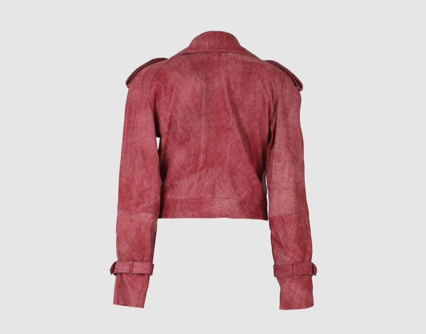 Audax Leather Jacket Washed Red