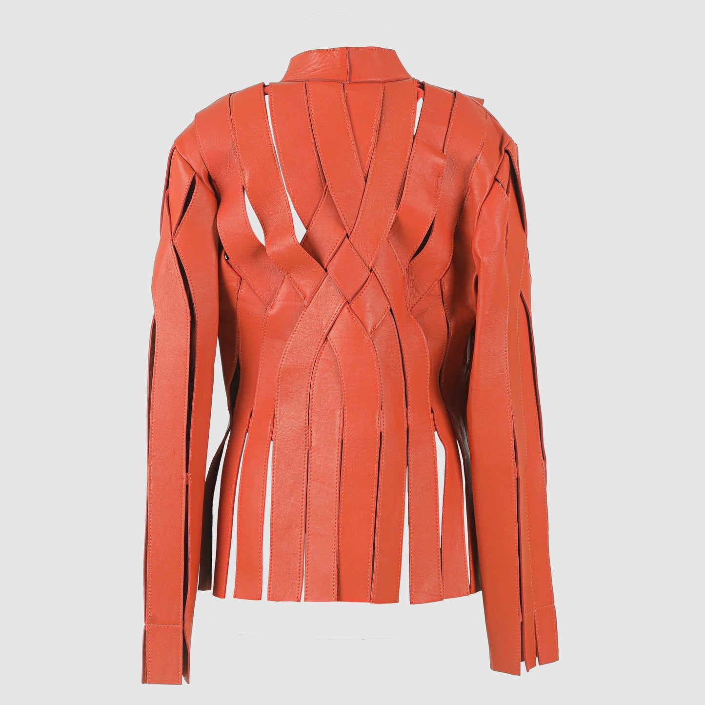 Brianna Leather Jacket Orange
