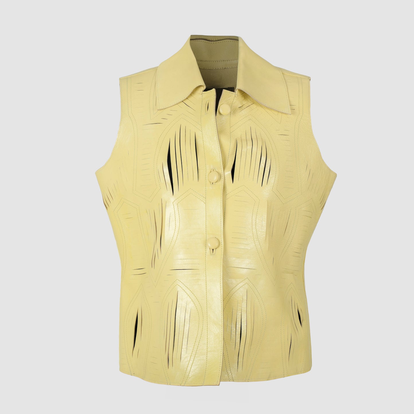 Jayden Leather Vest Butter Yellow