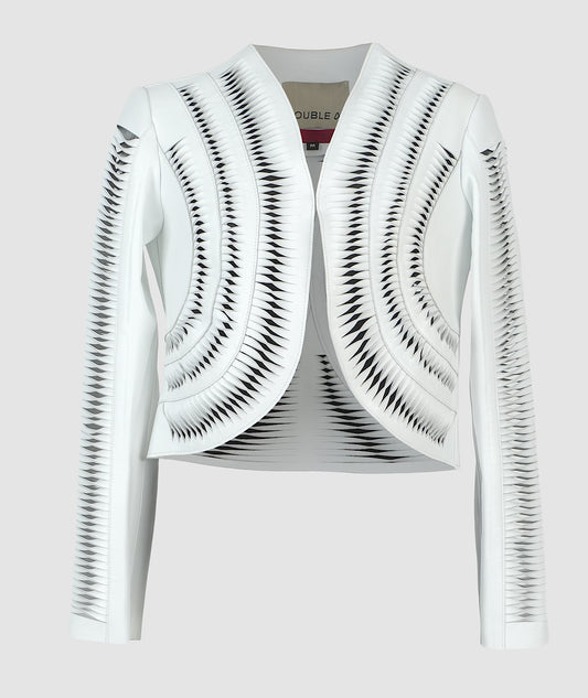 Kiara Leather Jacket White