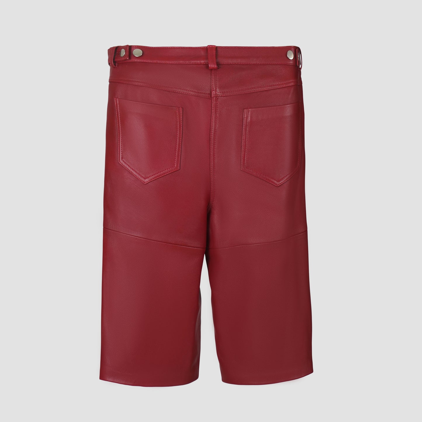 Callie Leather Bermuda Shorts Red