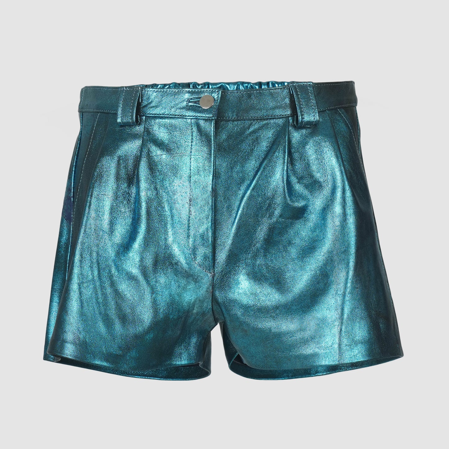 Moonbow Leather Shorts Washed Turquoise