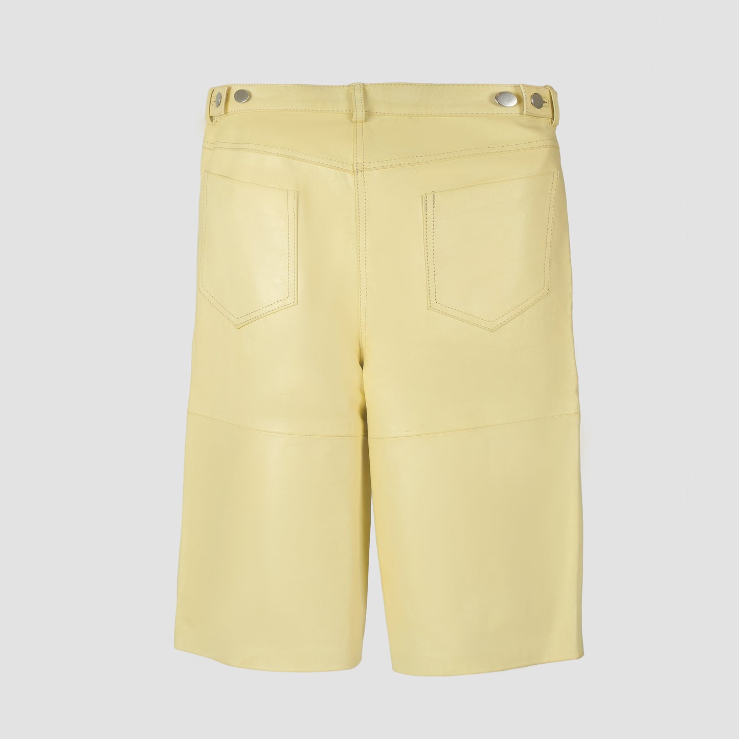 Callie Leather Bermuda Shorts Butter Yellow