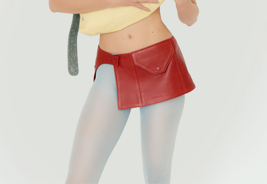 Bonnie Leather Waist Belt Red