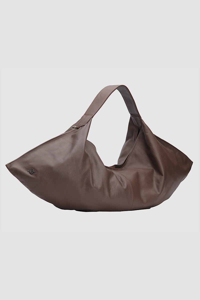 Ophelia Oversized Leather Bag Brown