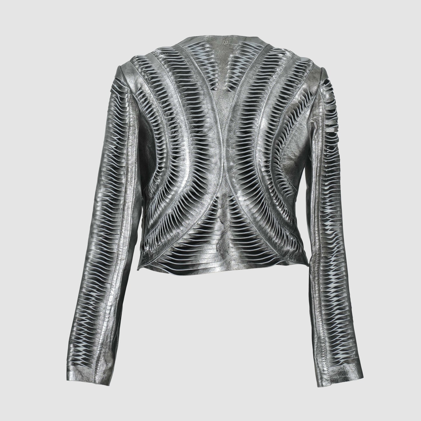 Kiara Leather Jacket Washed Silver