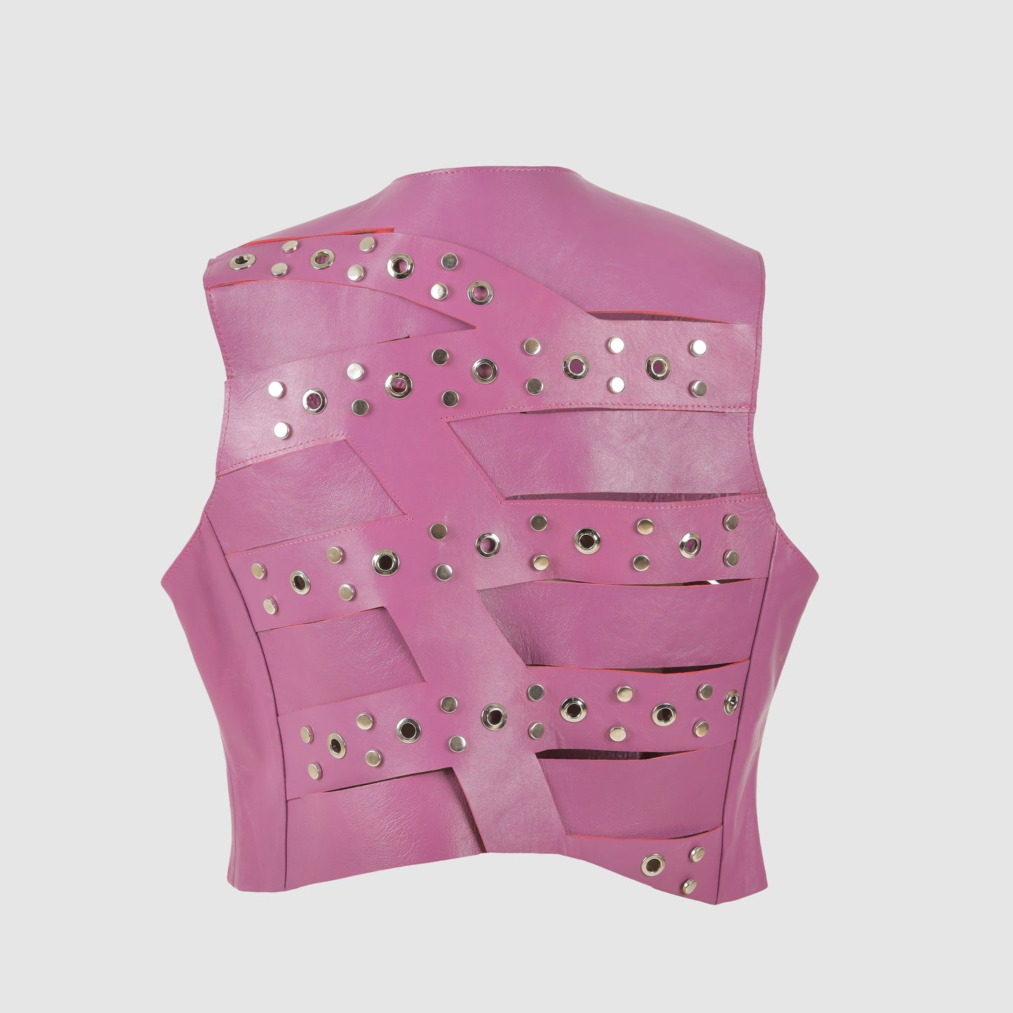 Aiden Studded Leather Vest Purple