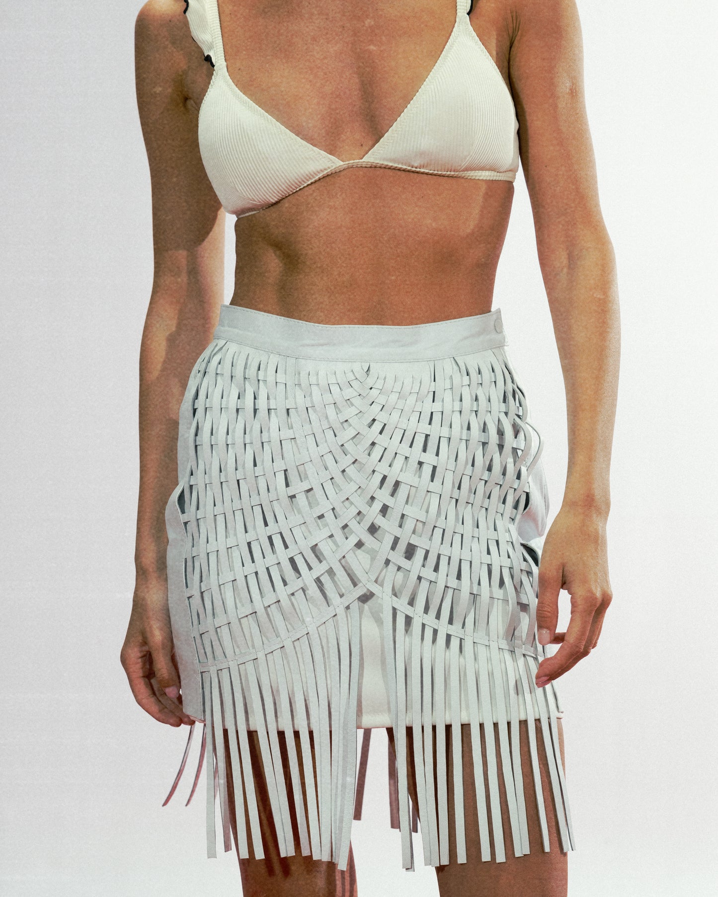 Attalea Leather Skirt White