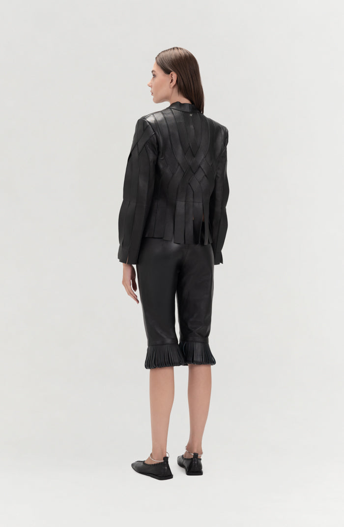 Ellie Leather Capri Black