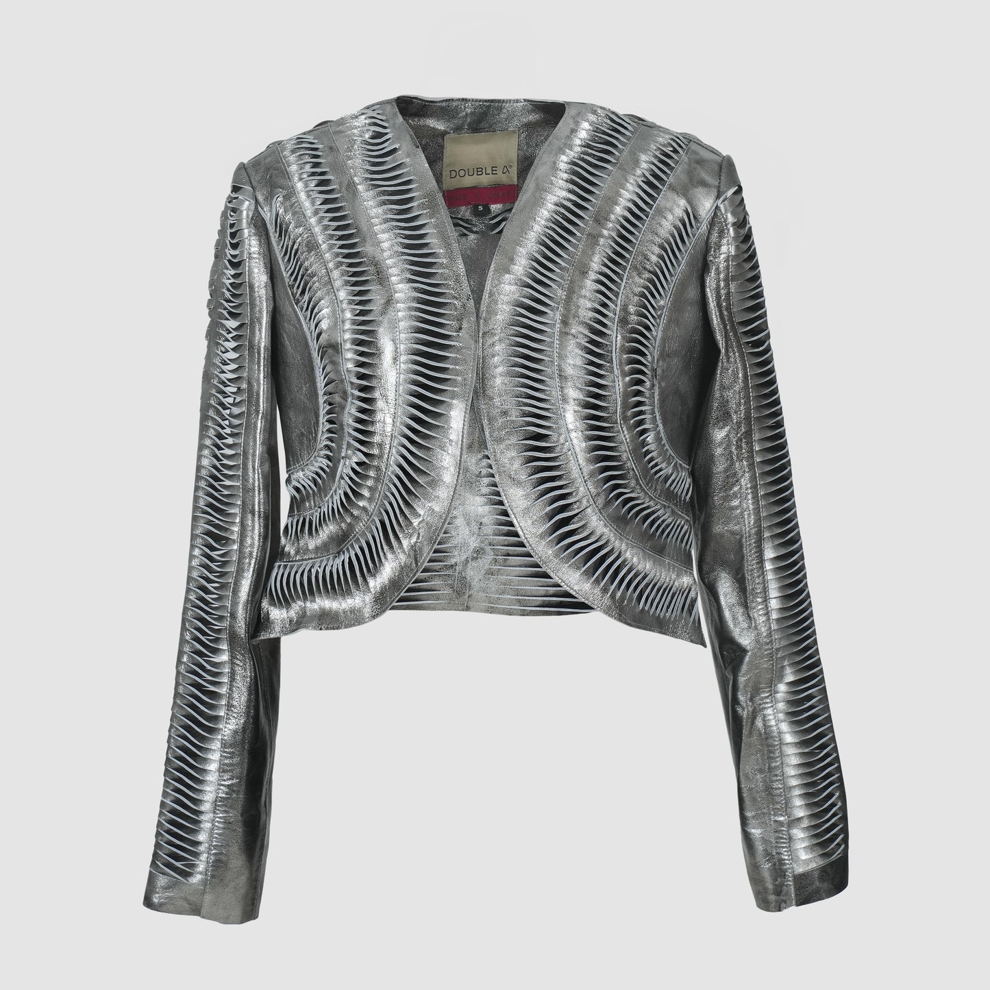 Kiara Leather Jacket Washed Silver
