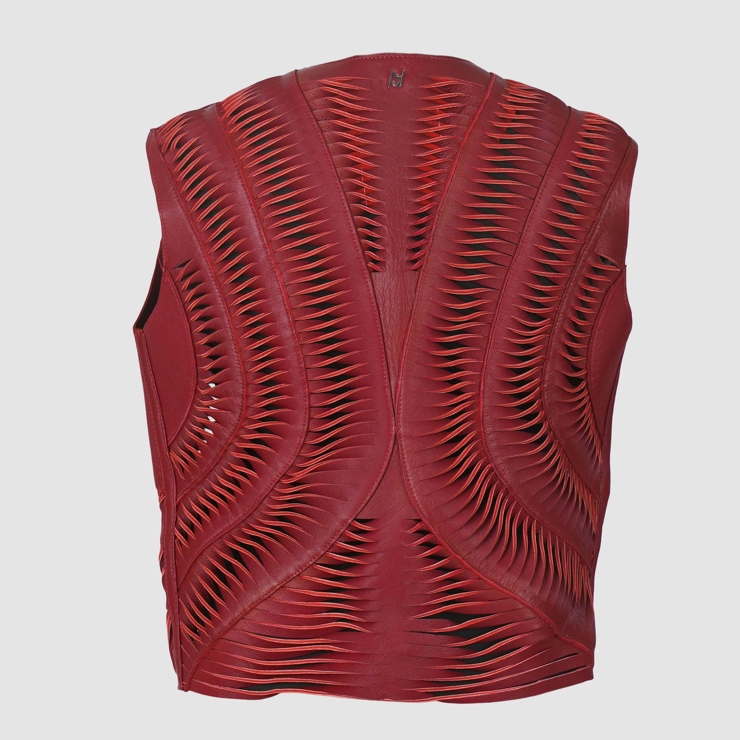 Kiara Leather Vest Red