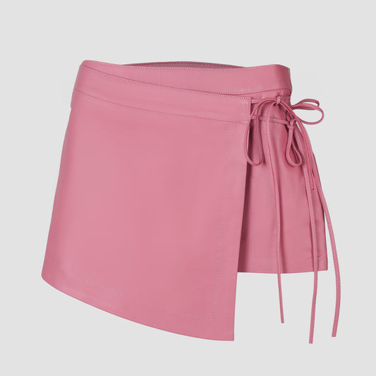 Celine Leather Skirt Blush Pink
