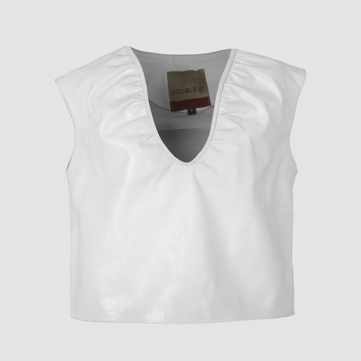 Fiona Leather Top White