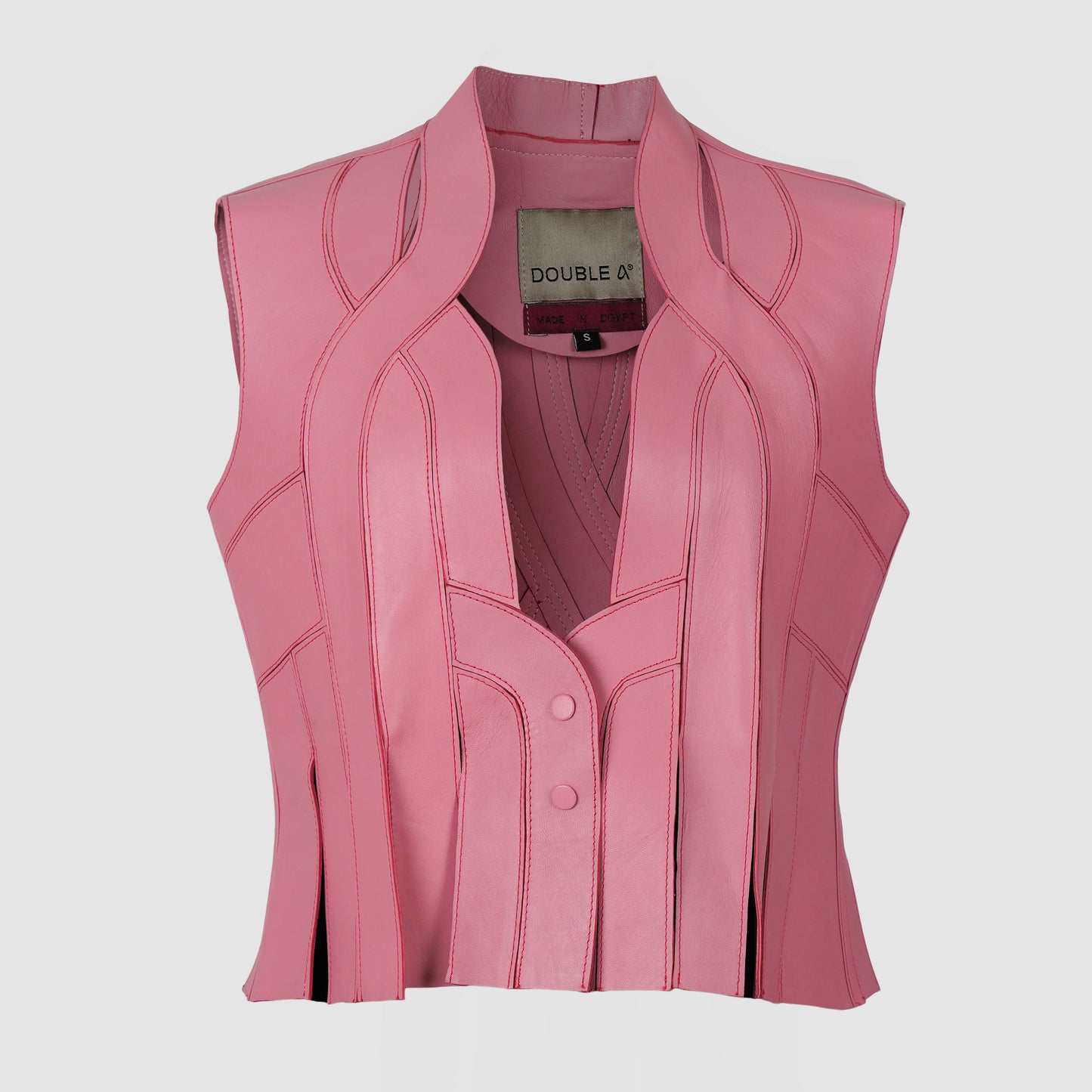 Brianna II Leather Vest Blush Pink