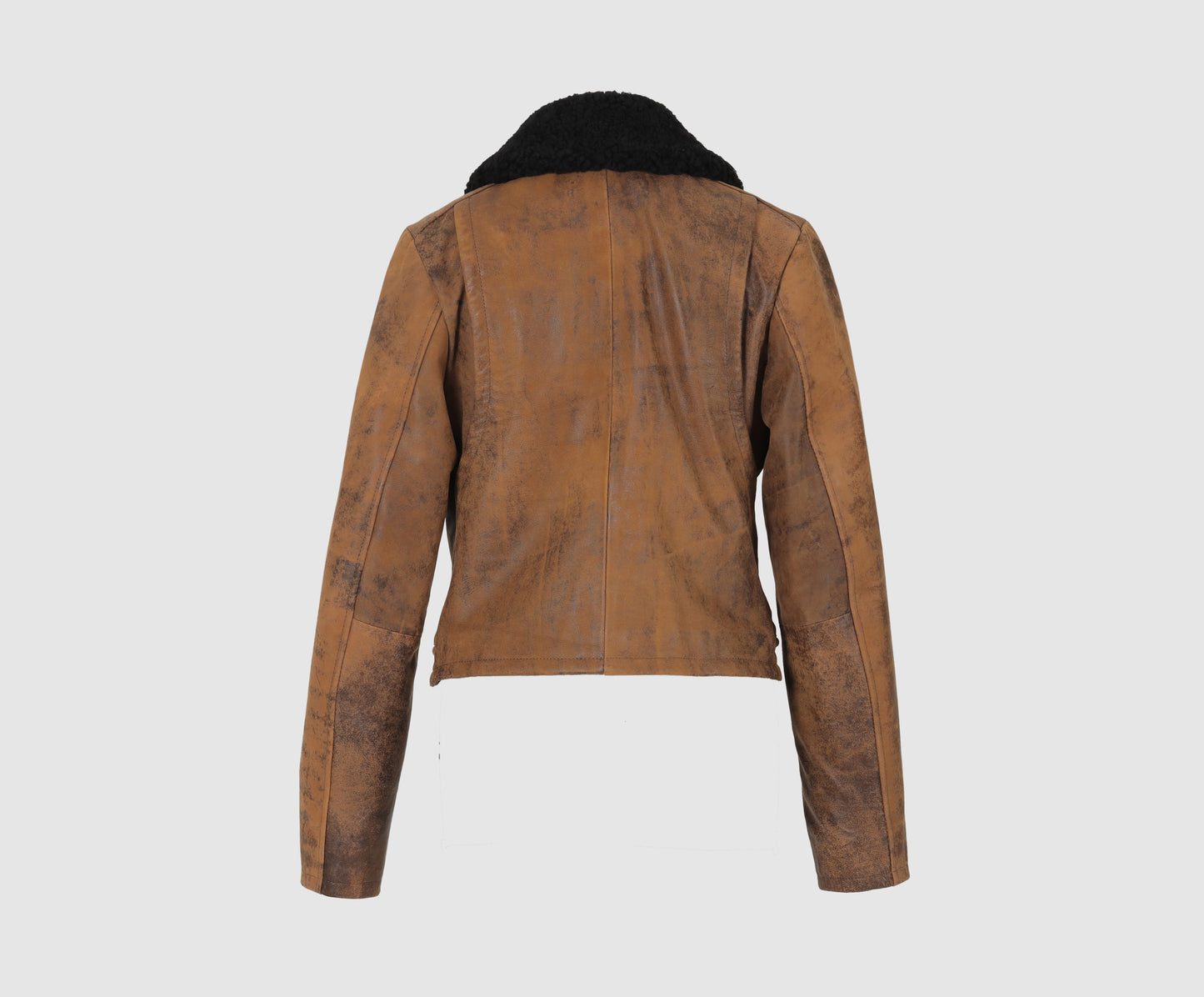 Emery Leather Jacket Washed Brown