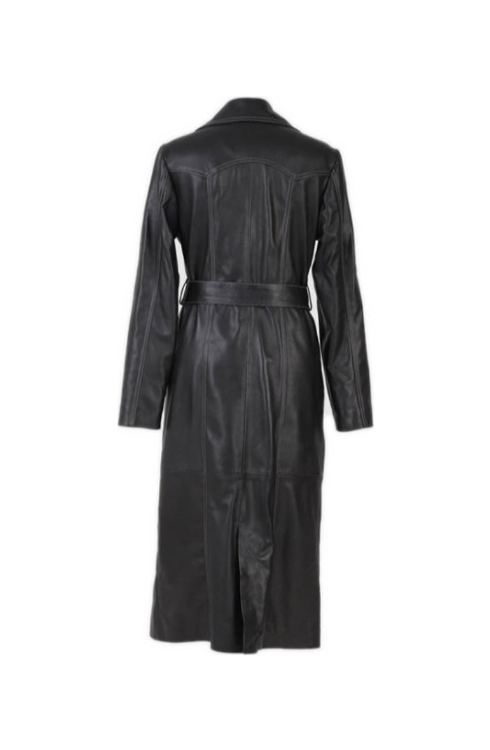 Zinnia Leather Coat Black