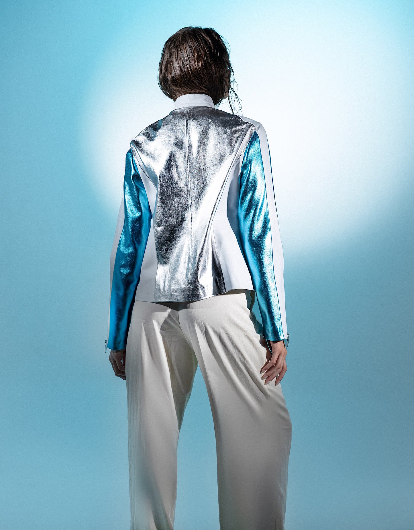 Aurora Leather Jacket Electric Blue
