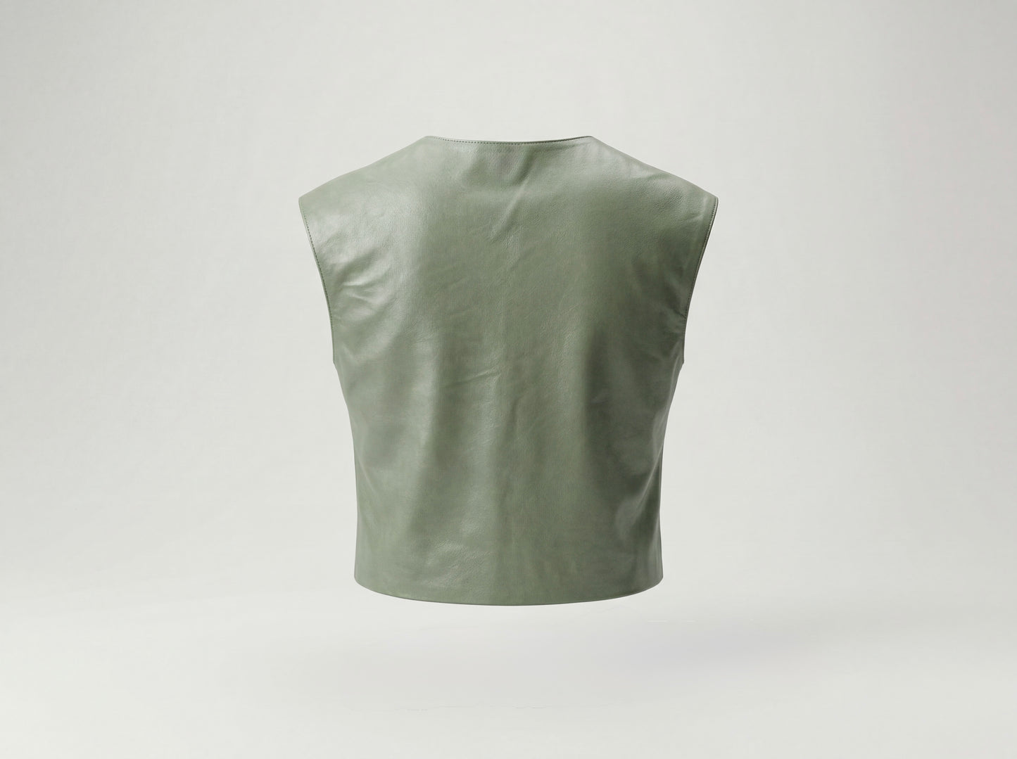 Fiona Leather Top Electric Lime Green