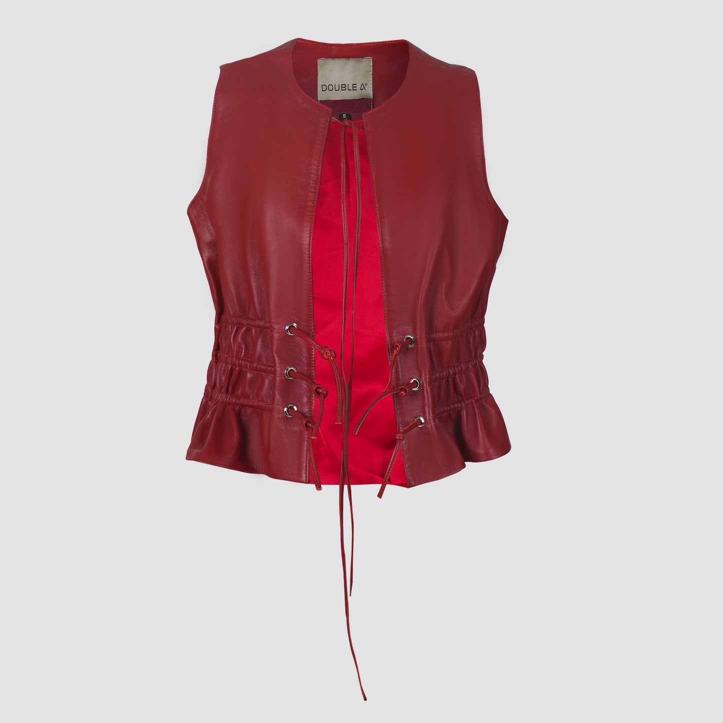 Tyler Leather Vest Red