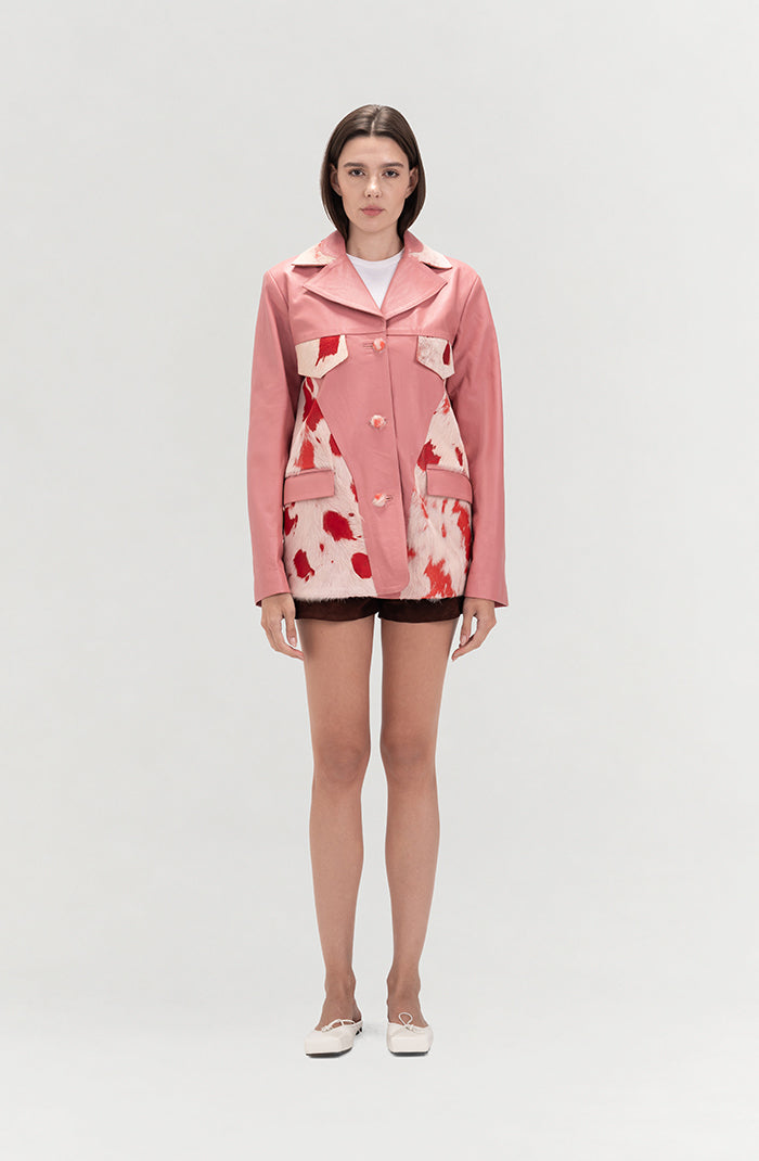 Kennedy Leather Jacket Blush Pink