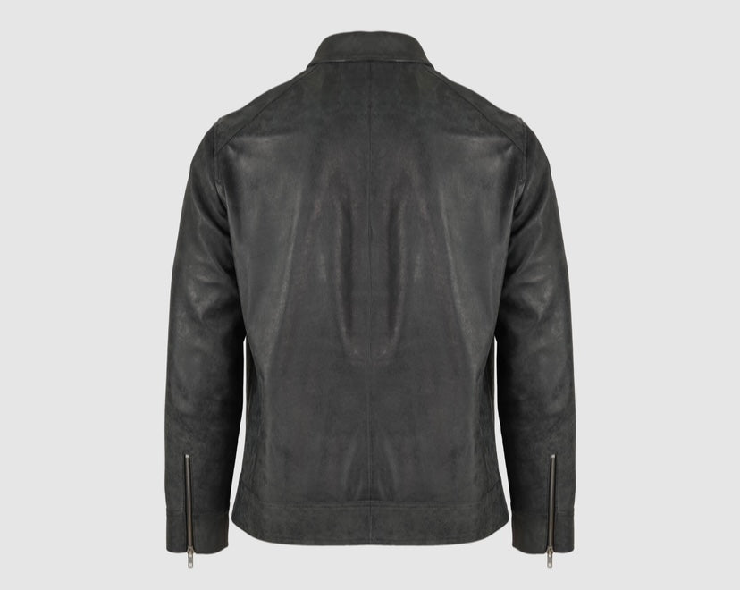 Logan Leather Jacket Washed grey