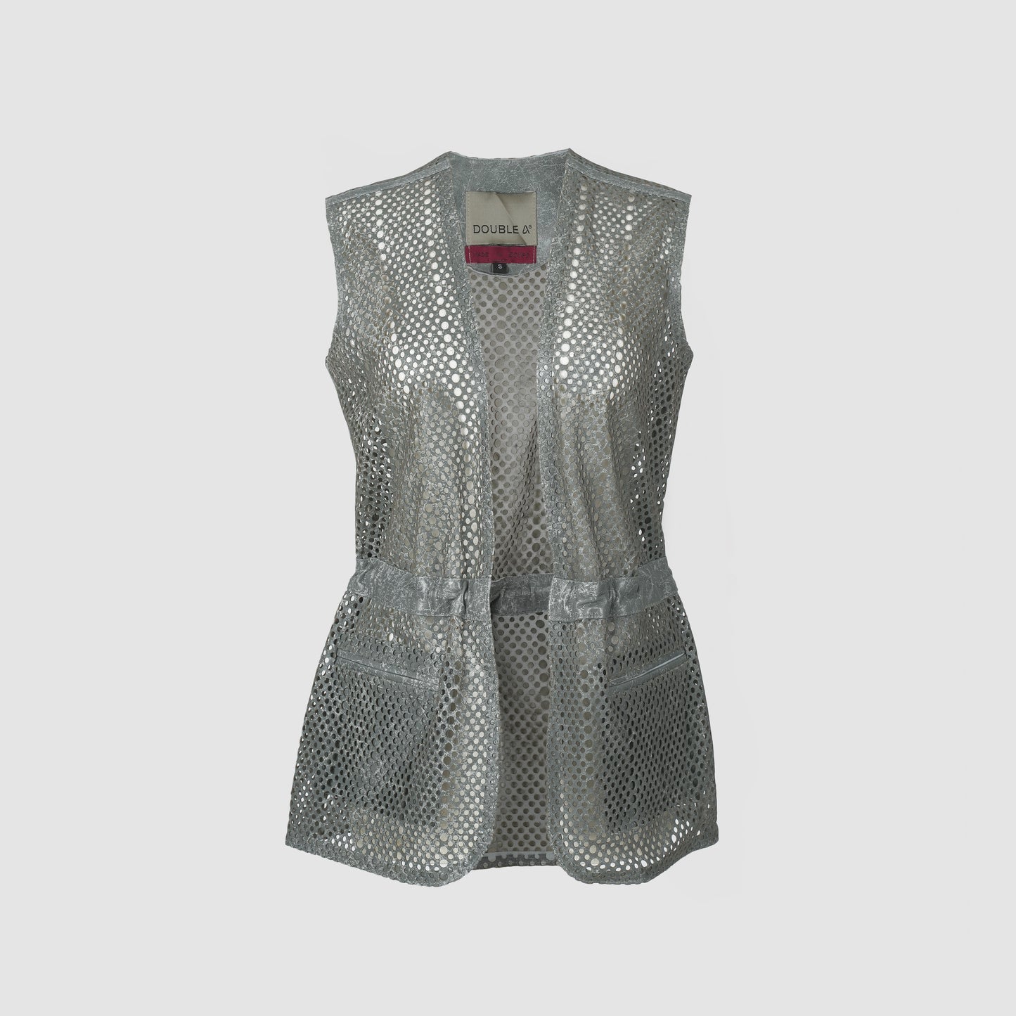 Alina Leather Vest Grey