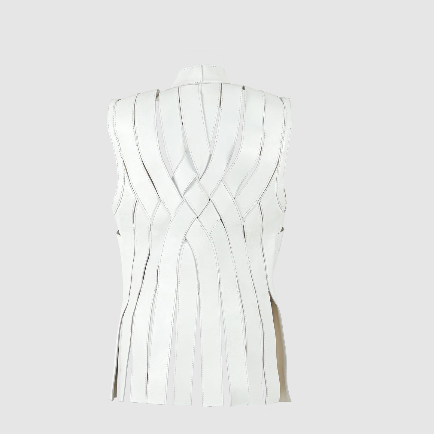 Brianna Leather Vest White
