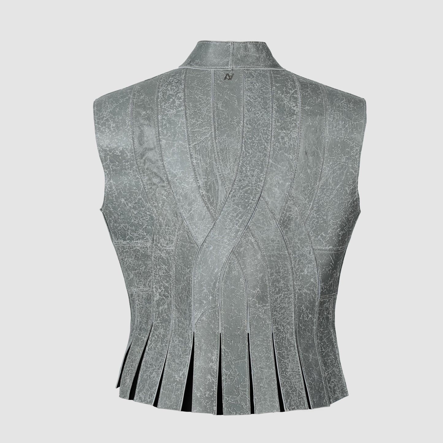 Brianna II Leather Vest Grey