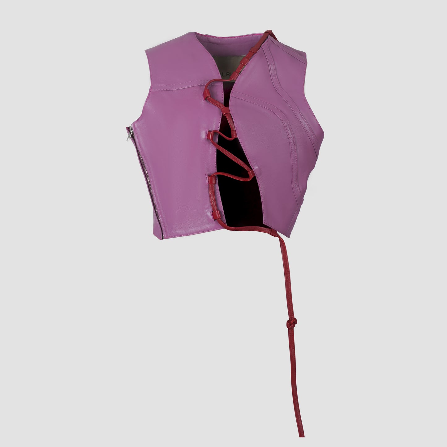 Mason Leather Vest Purple