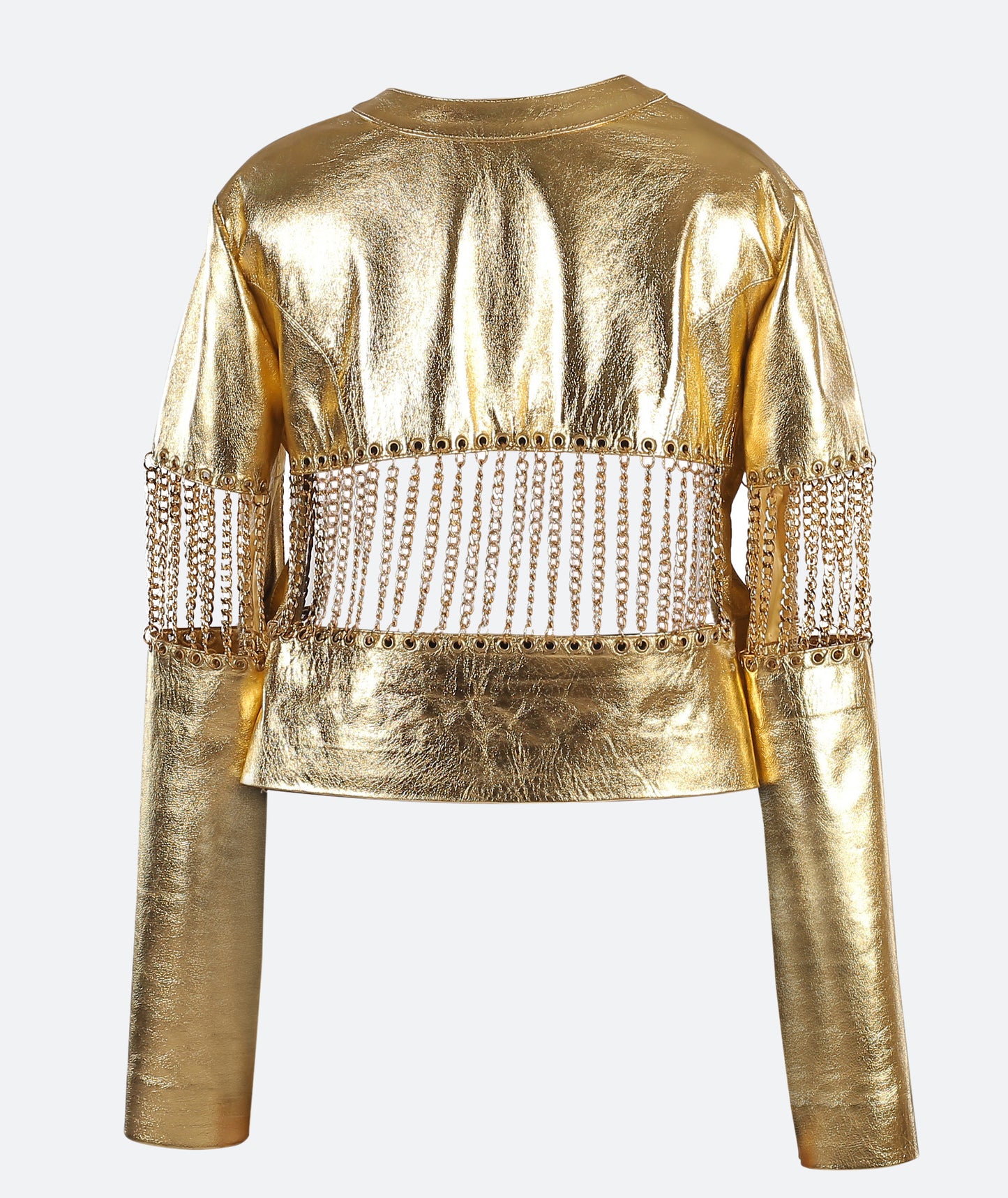 Aria Leather Jacket Gold