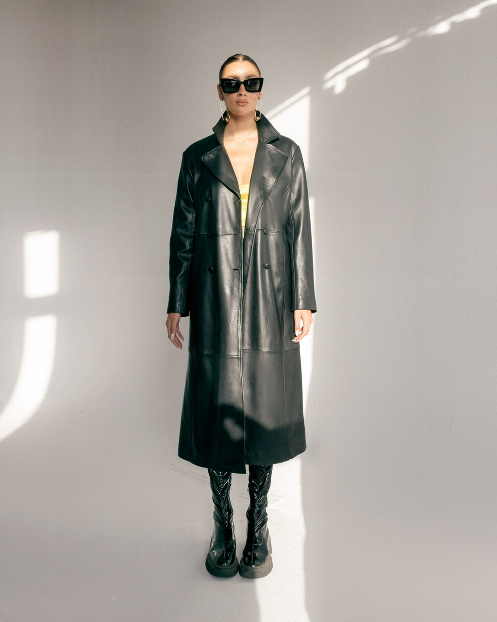 Aster Leather Coat Black