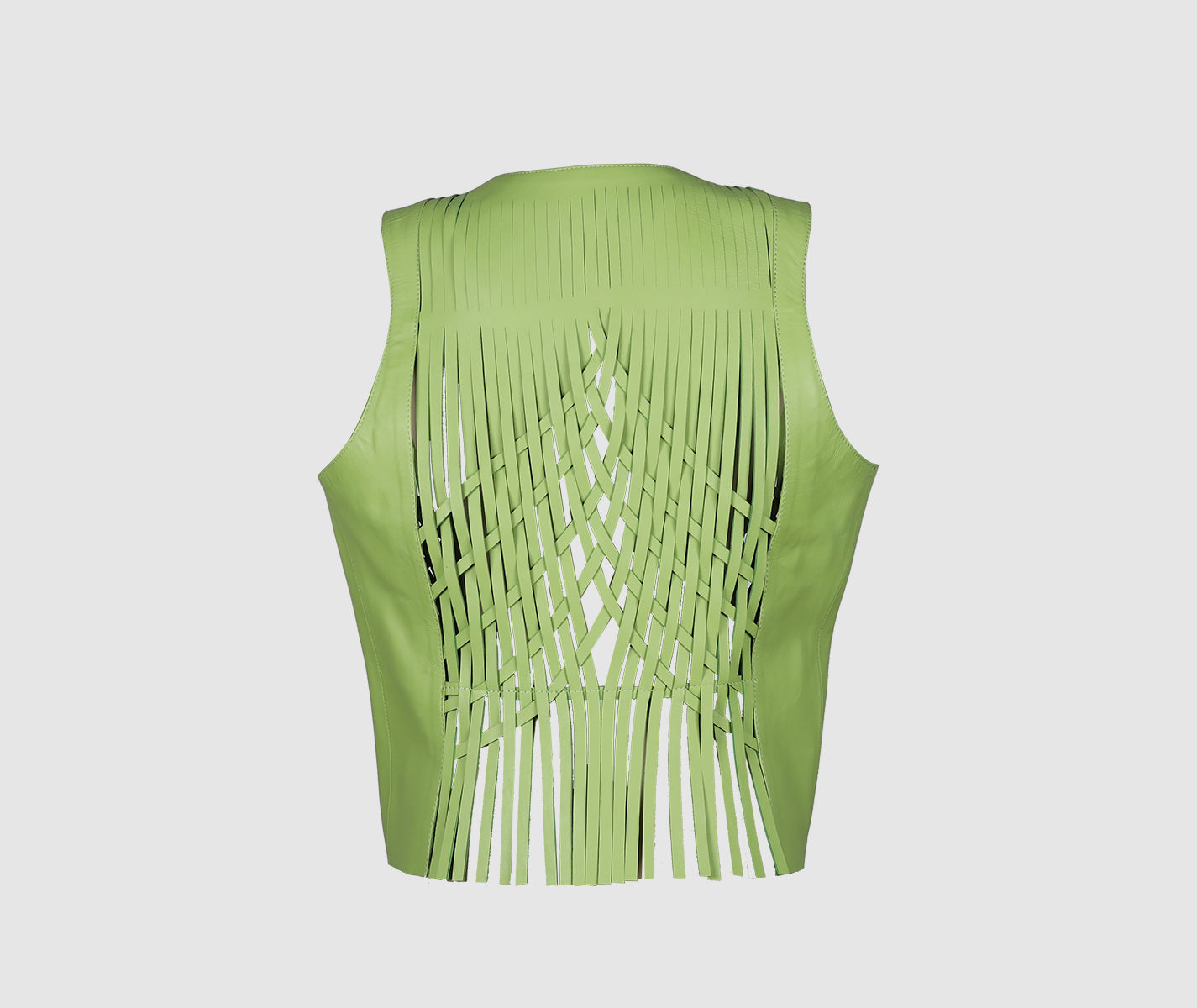 Attalea Leather Vest Lime Green