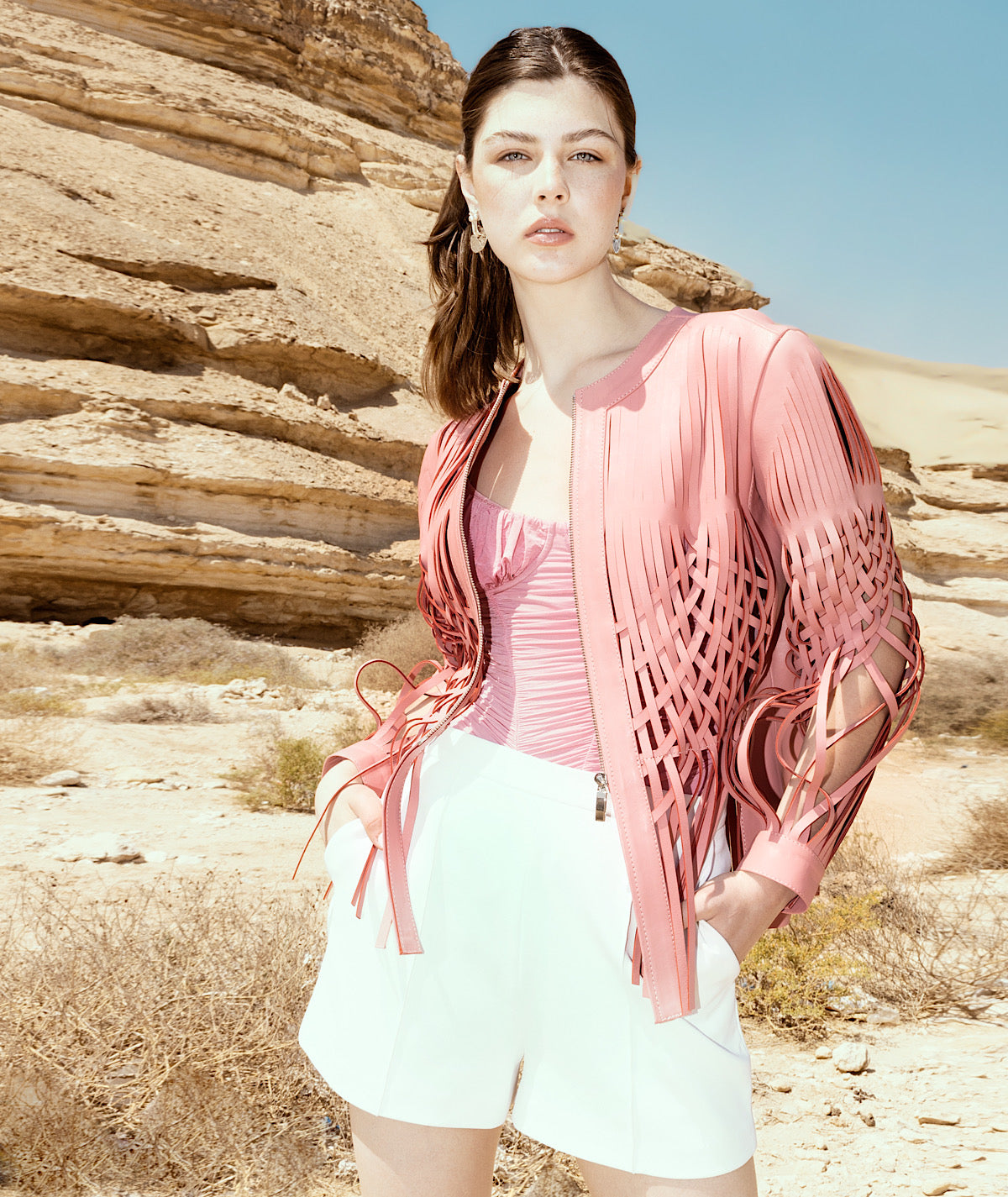 Attalea Leather Jacket Blush Pink