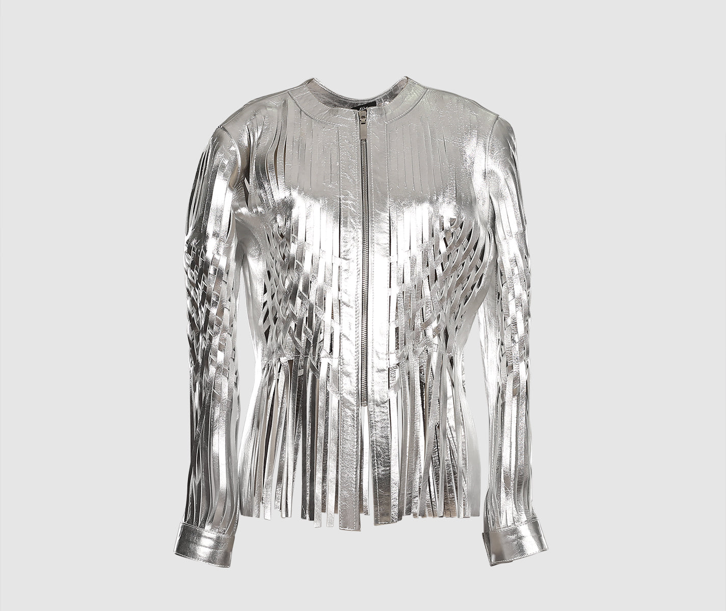 Attalea Leather Jacket Silver