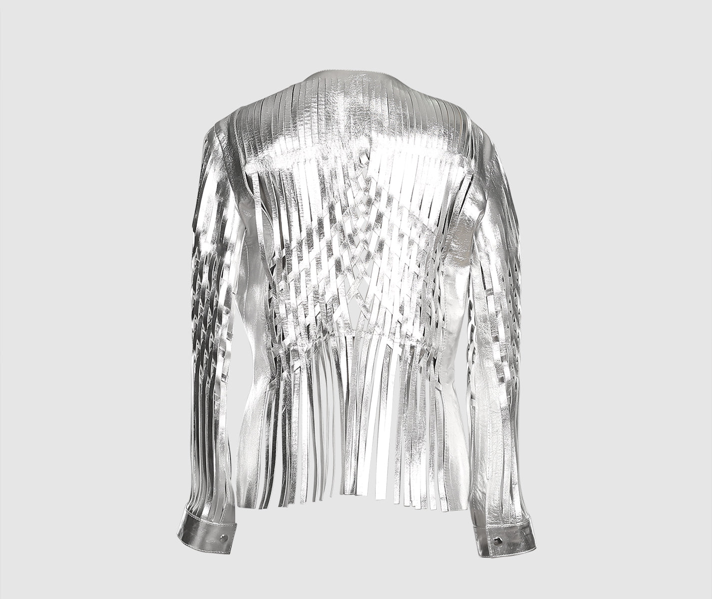 Attalea Leather Jacket Silver
